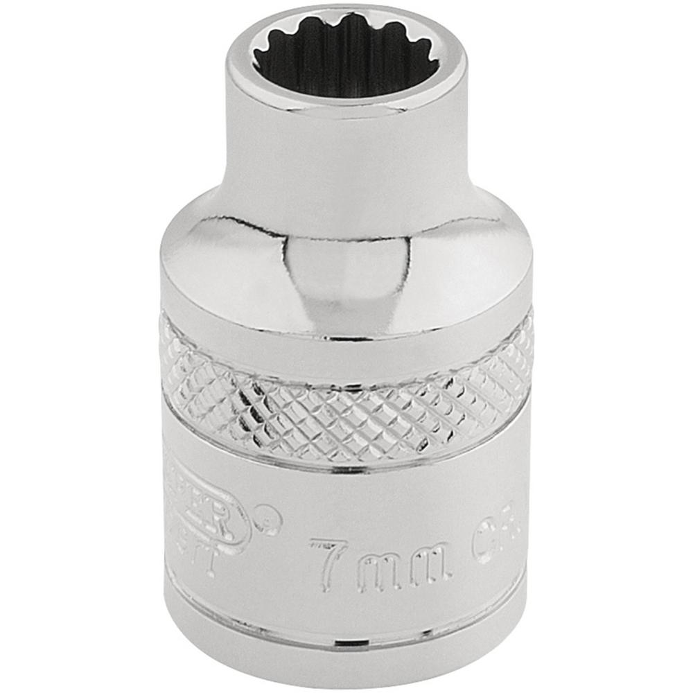 Draper 3/8" Drive Polished Finish Hi Torq Bi Hexagon Socket Metric 3/8" 7mm