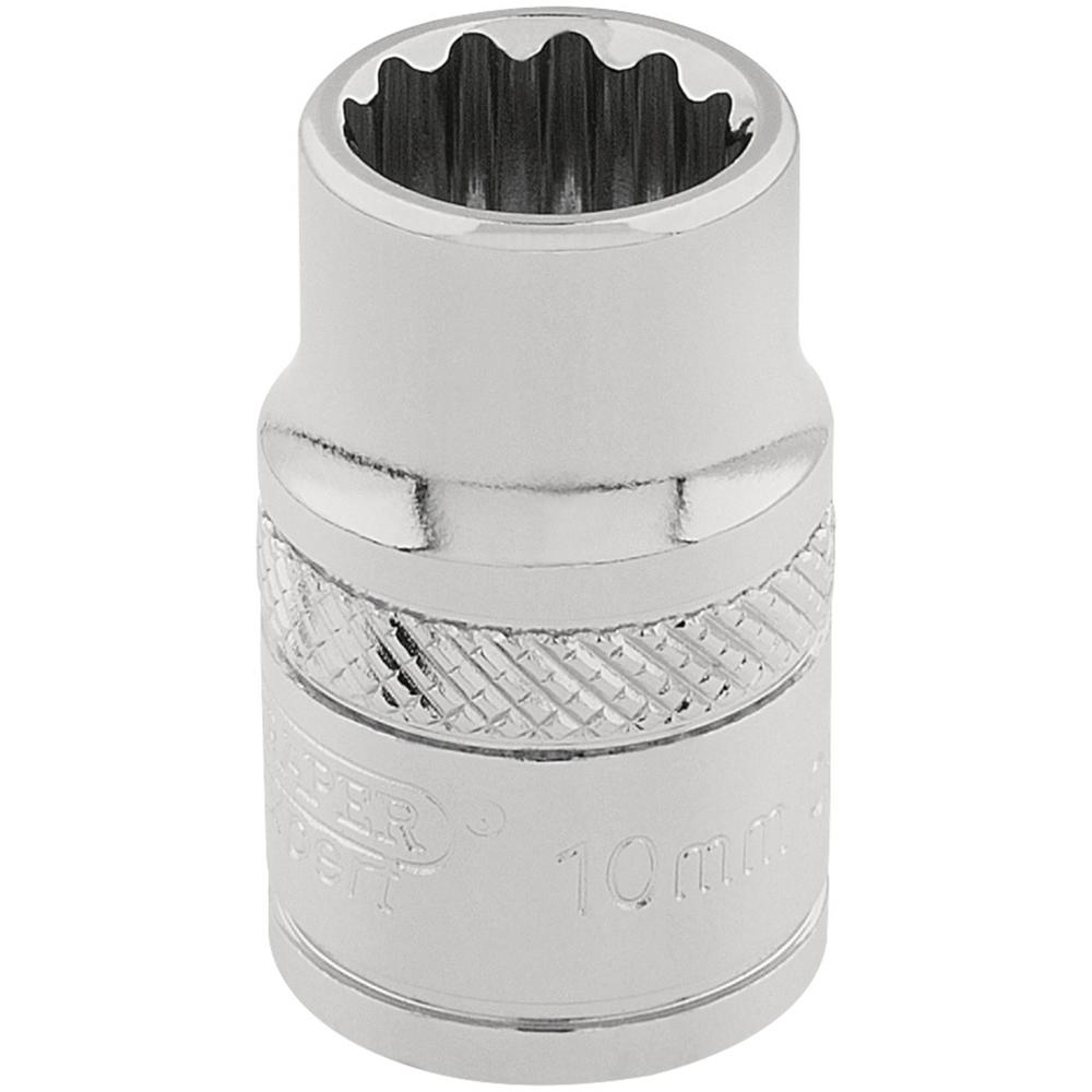 Draper 3/8" Drive Polished Finish Hi Torq Bi Hexagon Socket Metric 3/8" 10mm