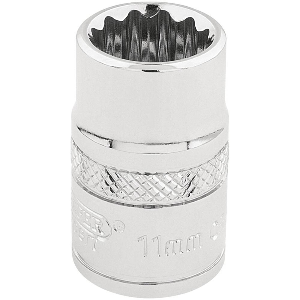 Draper 3/8" Drive Polished Finish Hi Torq Bi Hexagon Socket Metric 3/8" 11mm