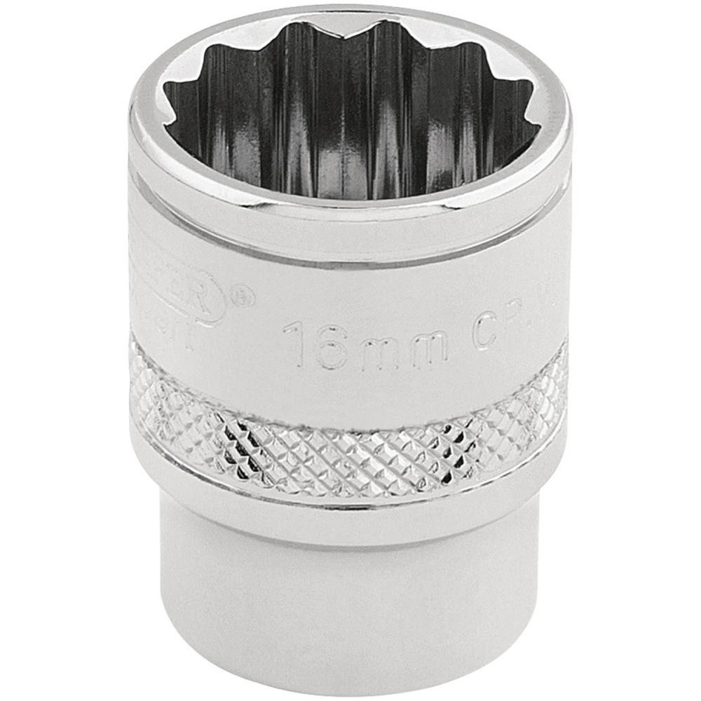 Draper 3/8" Drive Polished Finish Hi Torq Bi Hexagon Socket Metric 3/8" 16mm