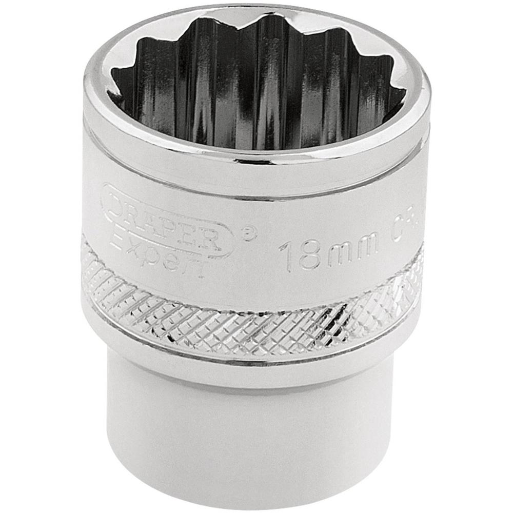 Draper 3/8" Drive Polished Finish Hi Torq Bi Hexagon Socket Metric 3/8" 18mm