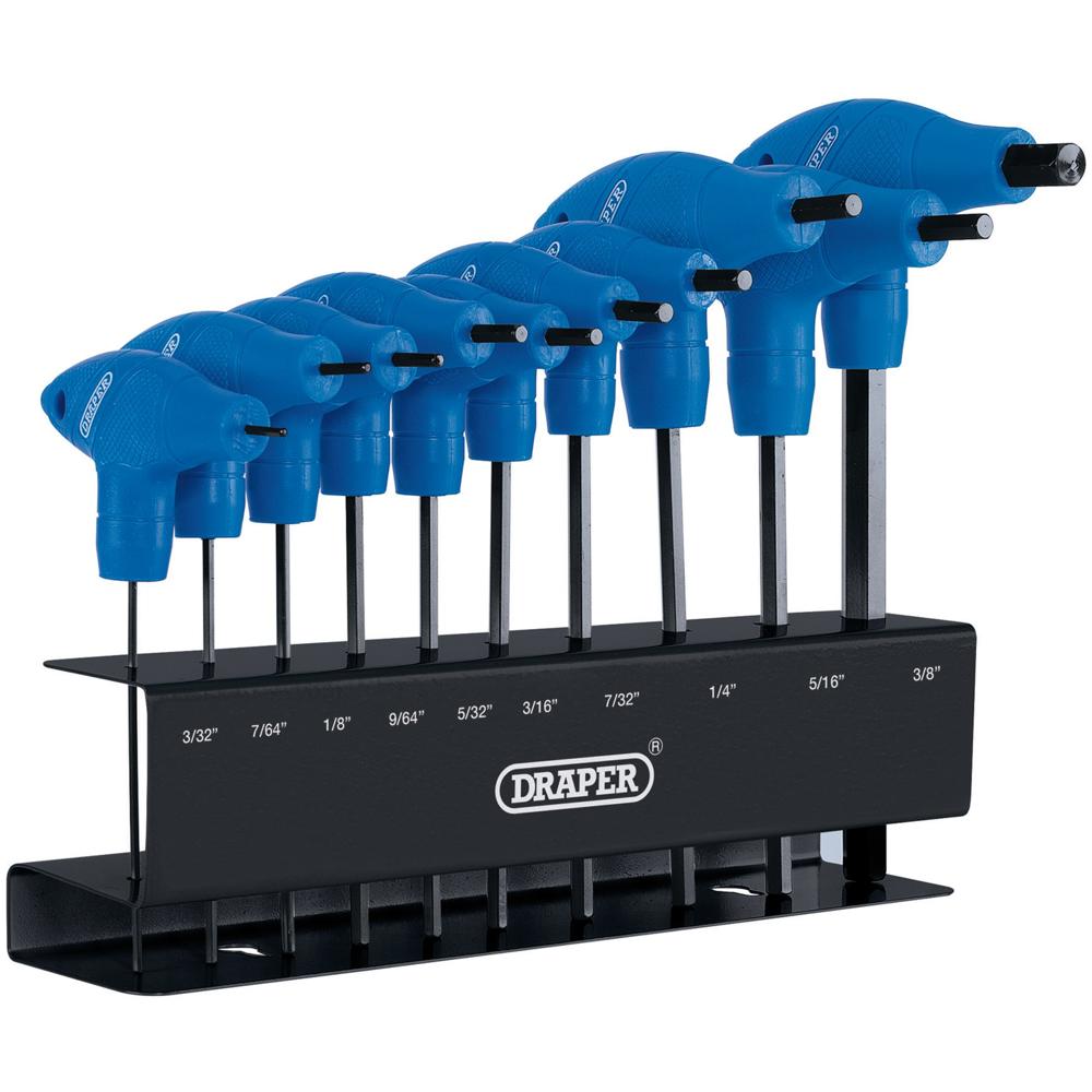 Draper 10 Piece T Handle Hexagon Allen Key Set Imperial