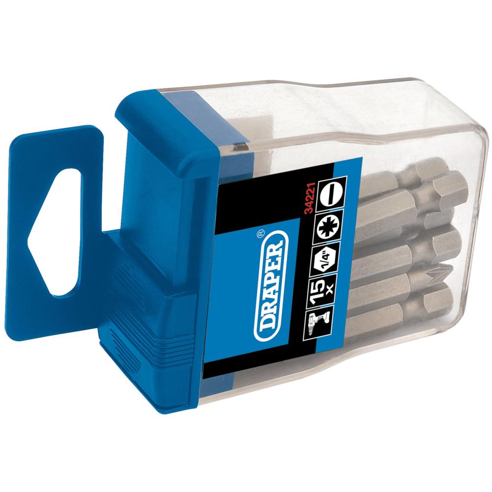 Draper Expert 15 Piece Slotted And Pozi Screwdriver Bit Set