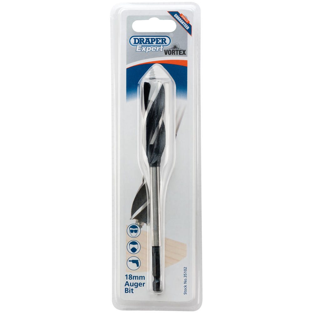 Draper Expert 4 Fluted Vortex Auger Drill Bit 18mm 165mm