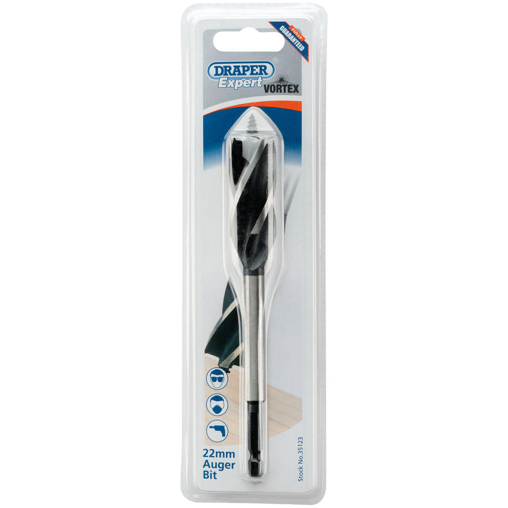 Draper Expert 4 Fluted Vortex Auger Drill Bit 22mm 165mm