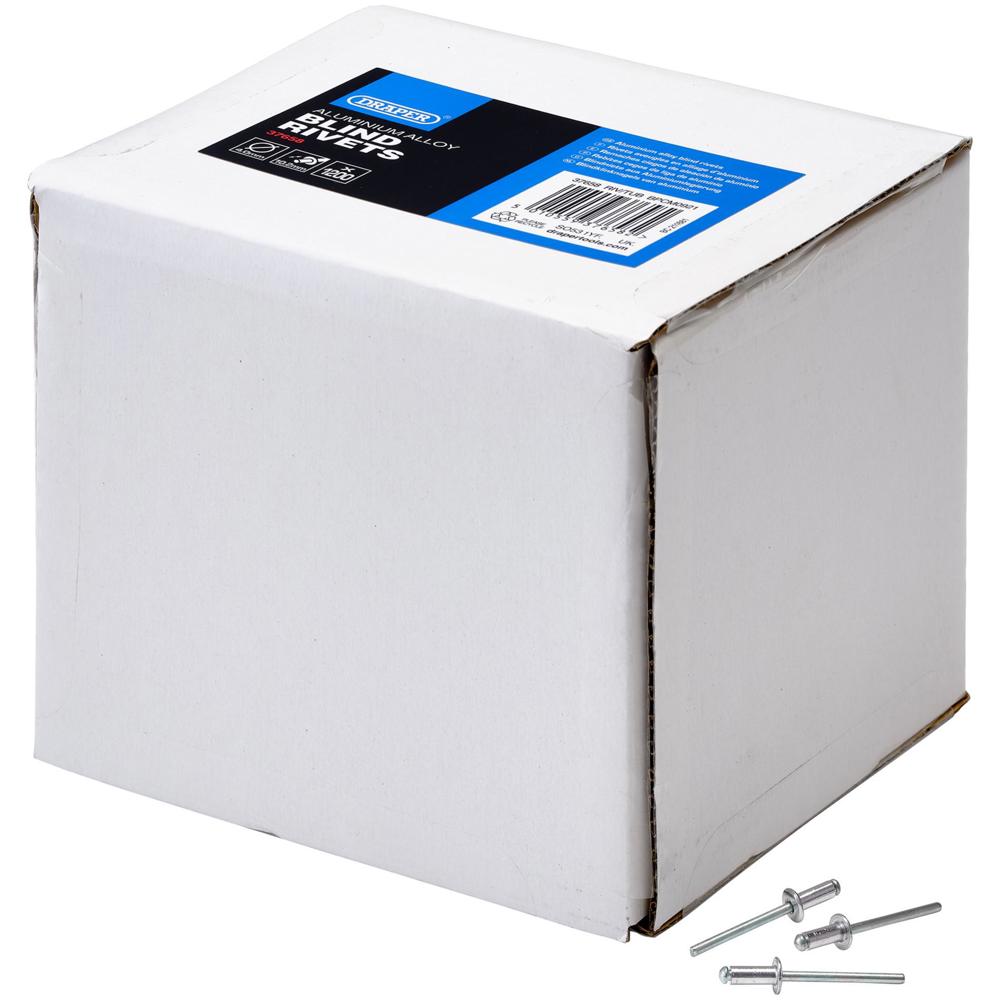 Draper Aluminium Pop Rivets 4mm 10mm Pack of 1200