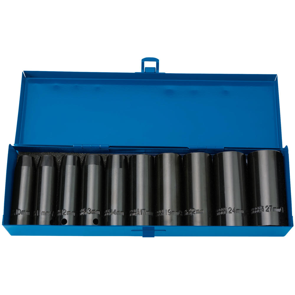 Draper Expert 10 Piece 1/2" Drive Deep Hex Impact Socket Set Metric 1/2