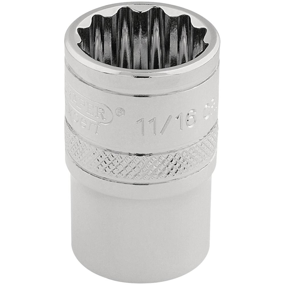 Draper 3/8" Drive Polished Finish Hi Torq Bi Hexagon Socket Imperial 3/8" 11/16