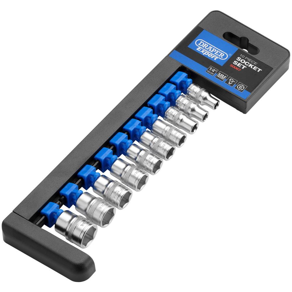 Draper 10 Piece 1/4" Drive Hex Socket Set Metric 1/4