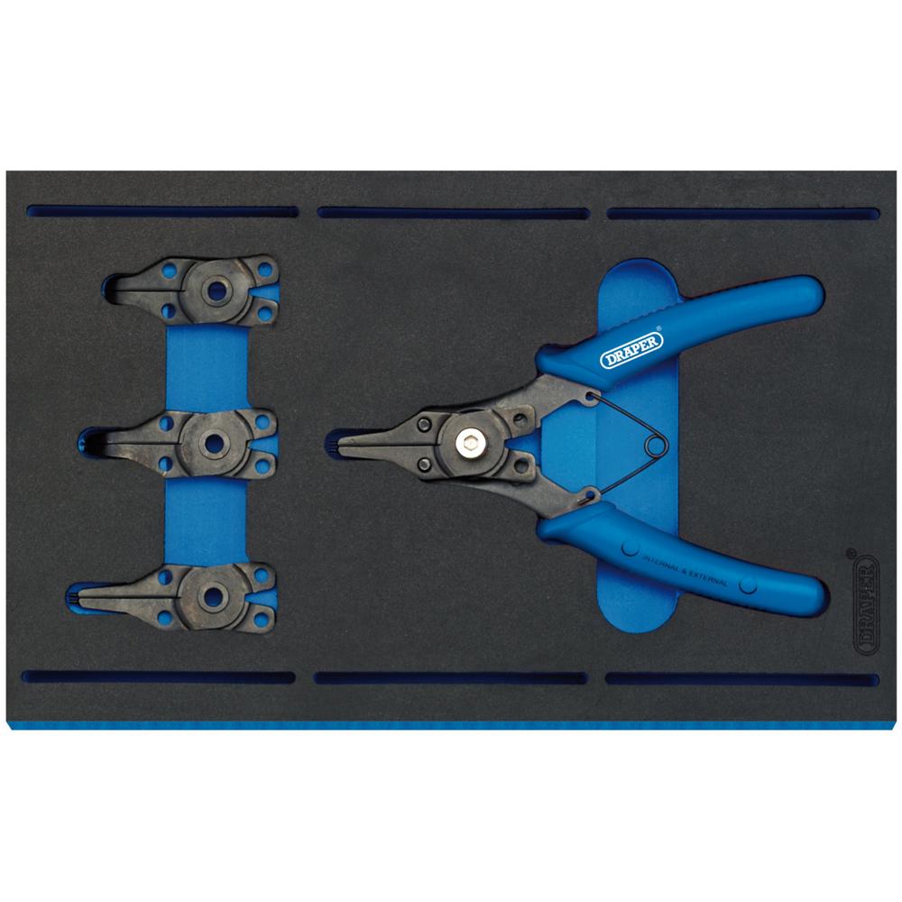 Draper 5 Piece Interchangeable Circlip Plier Set In Eva Insert Tray