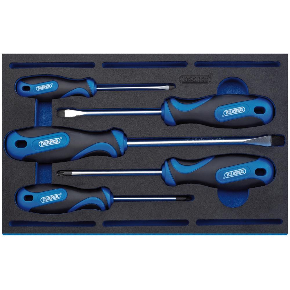 5 Piece Soft Grip Screwdriver Set In Eva Insert Tray