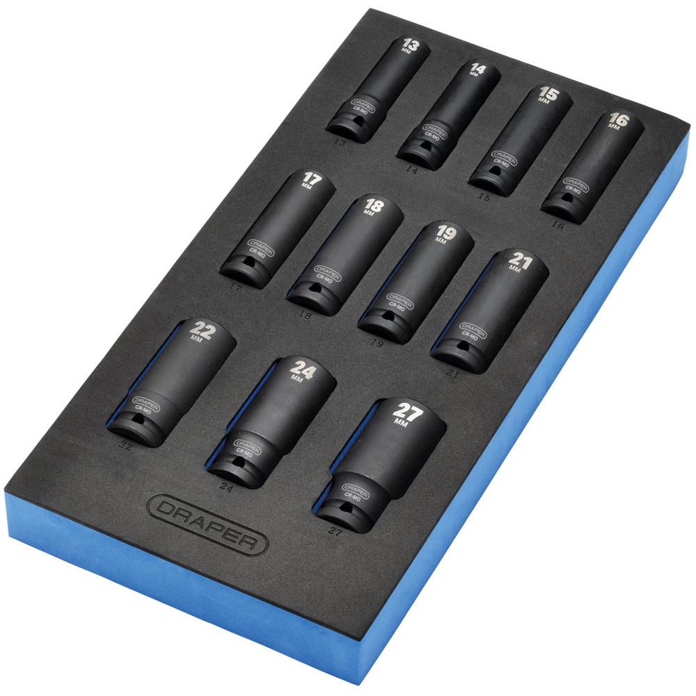 11 Piece 1/2" Drive Impact Socket Set In Eva Insert Tray