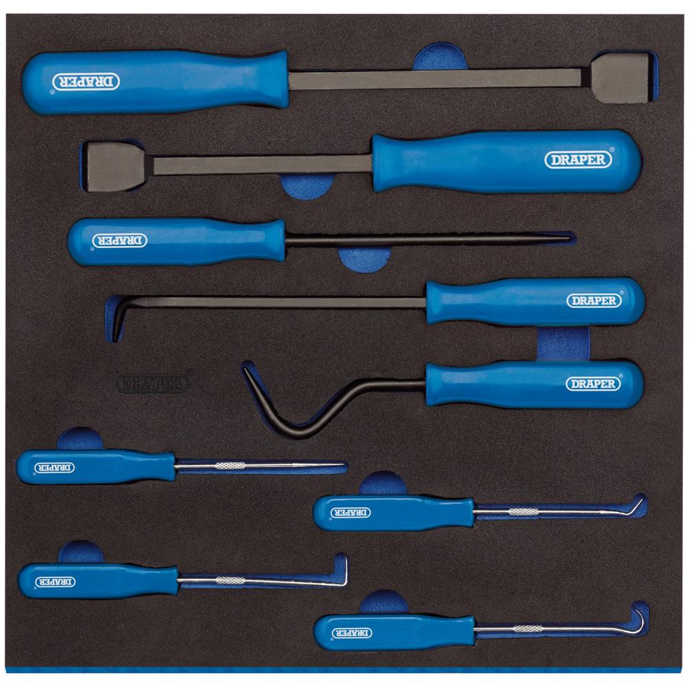 9 Piece Scraper, Hook and Pick Set In Eva Insert Tray