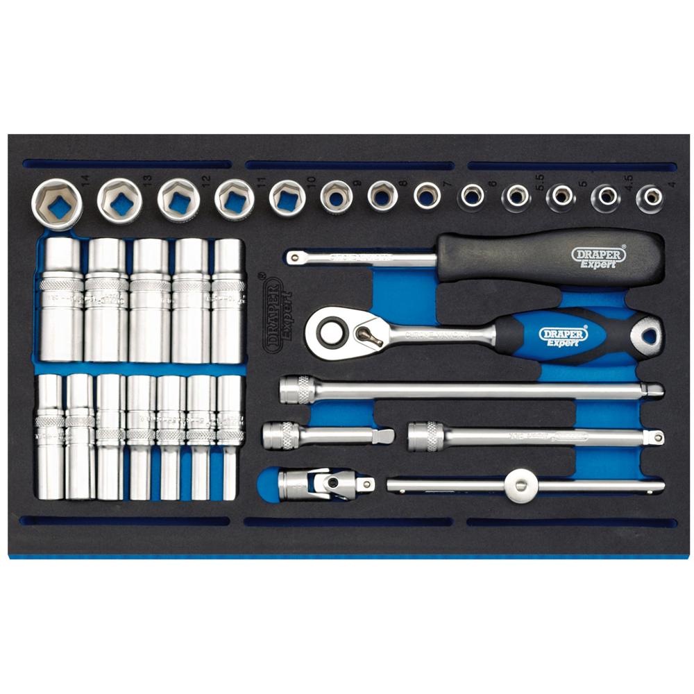 32 Piece 1/4" Drive Socket Set In Eva Insert Tray