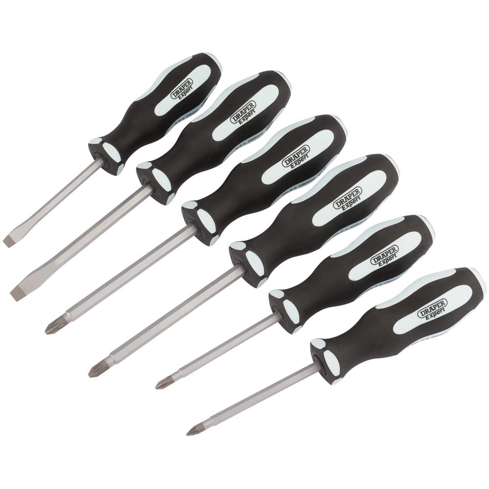 Draper 6 Piece Pound Thru Soft Grip Screwdriver Set