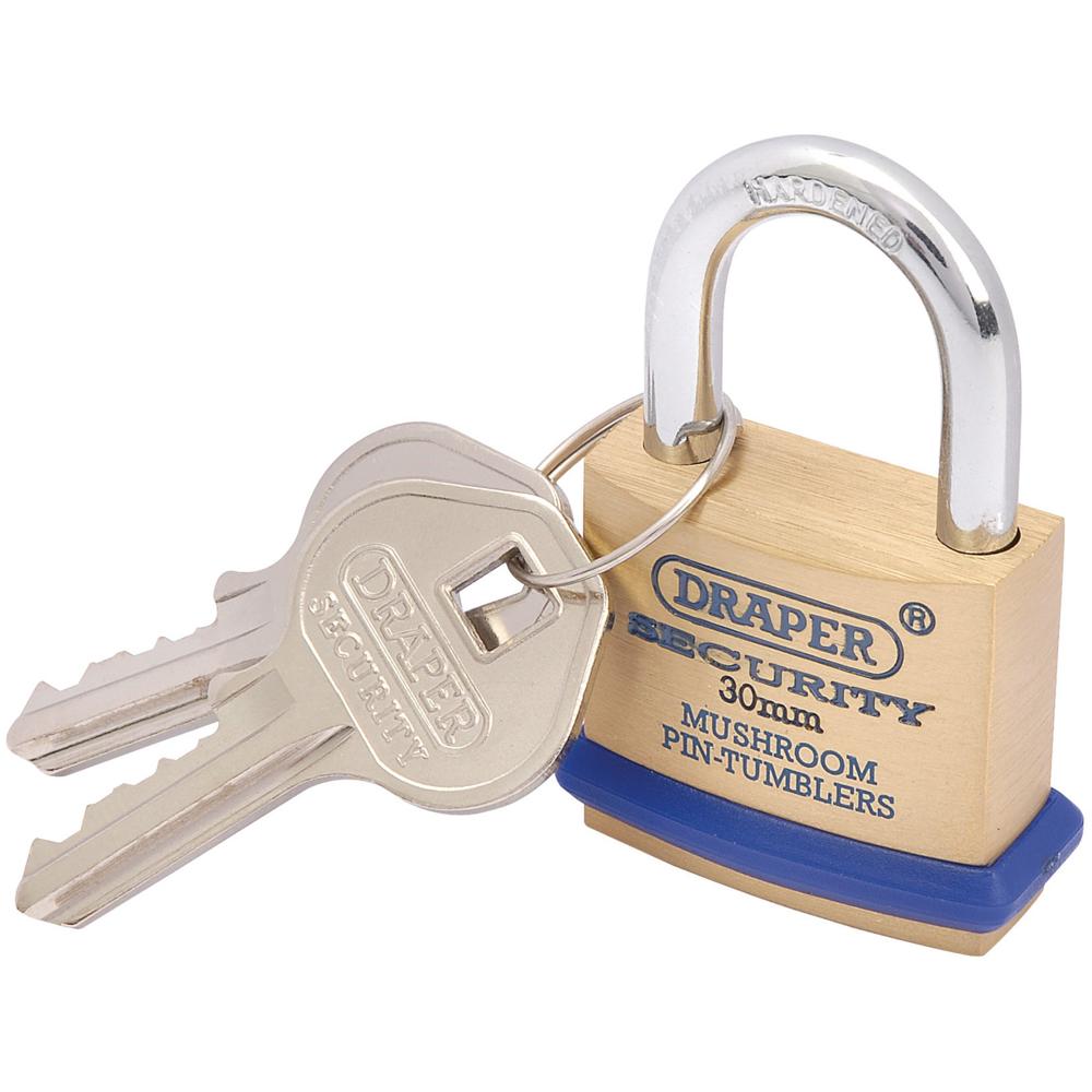 Draper Solid Brass Padlock 30mm Standard