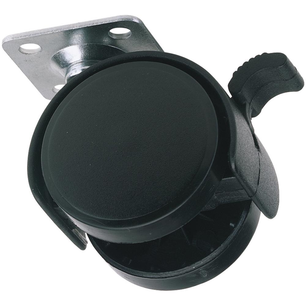 Twin Nylon Wheeled Castor and Brake