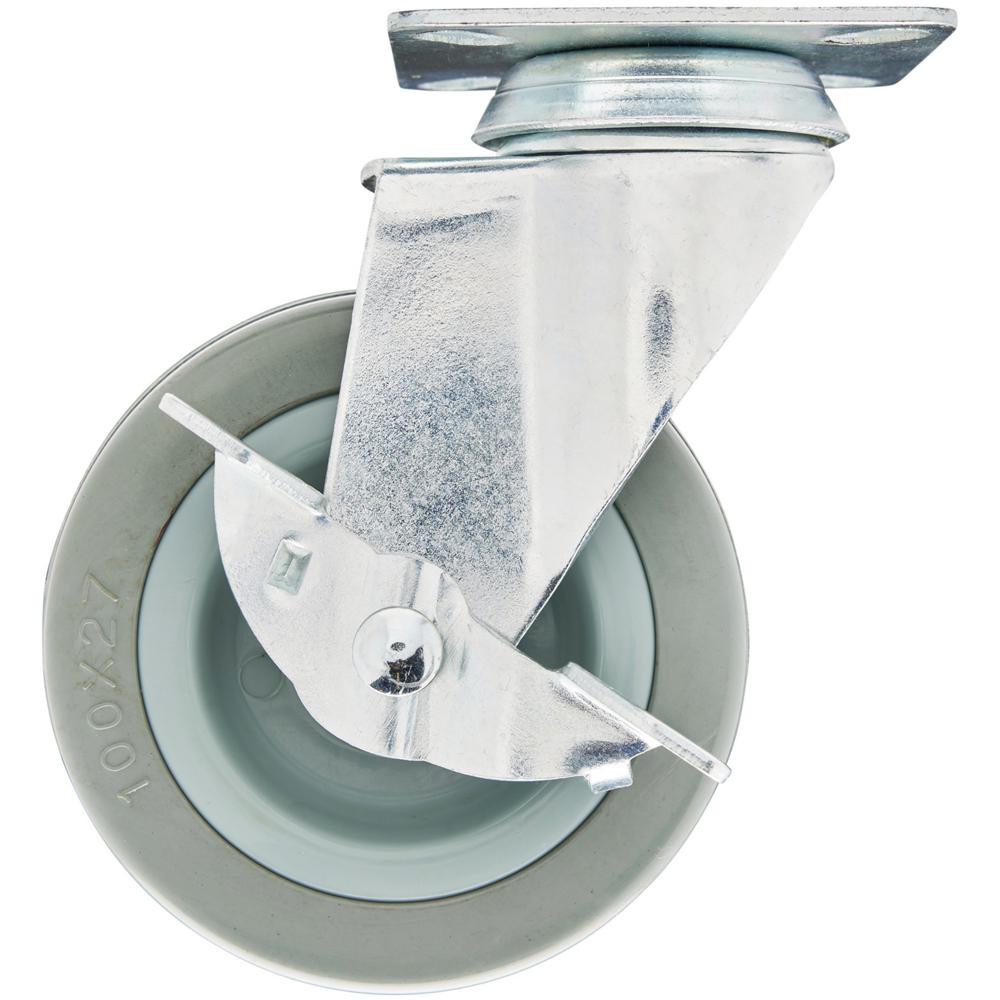 Swivel Plate Fixing Rubber Wheeled Castor and Brake