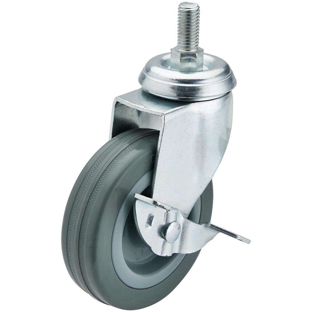 Swivel Bolt Fixing Rubber Wheeled Castor and Brake