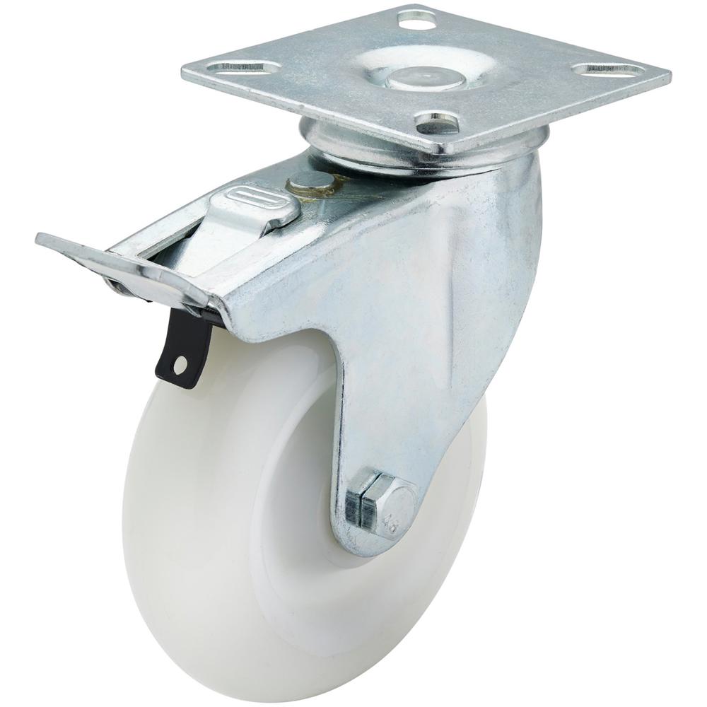 Swivel Plate Fixing Nylon Wheeled Castor and Brake