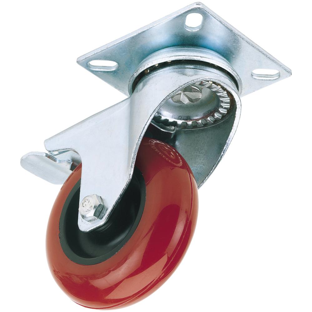 Swivel Plate Fixing Polyurethane Wheeled Castor and Brake