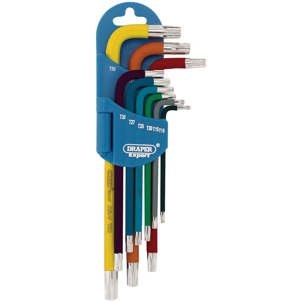Draper 9 Piece Metric Coloured Extra Long Torx Key Set Draper 9 Piece Metric Coloured Extra Long Torx Key Set