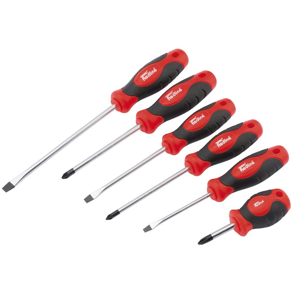 Redline 6 Piece Soft Grip Pozi Screwdriver Set