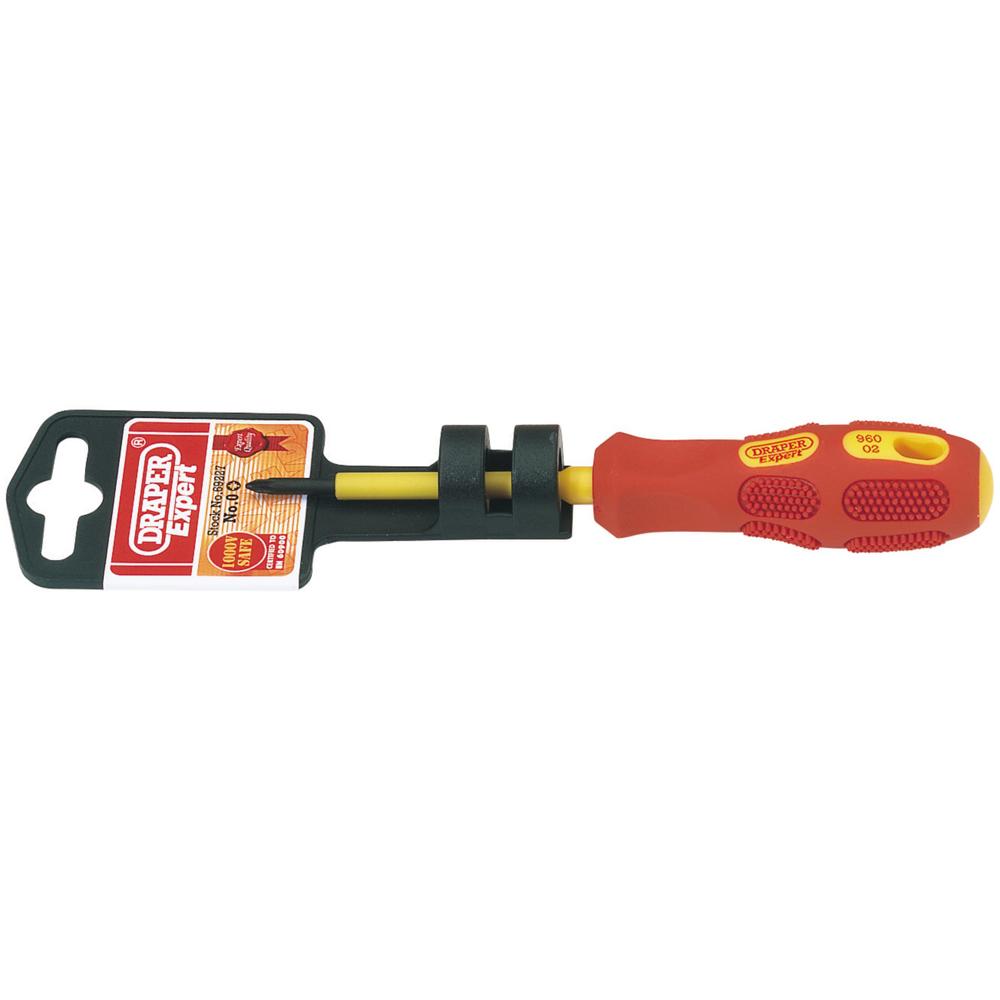Draper Expert VDE Insulated Pozi Screwdriver PZ0 60mm