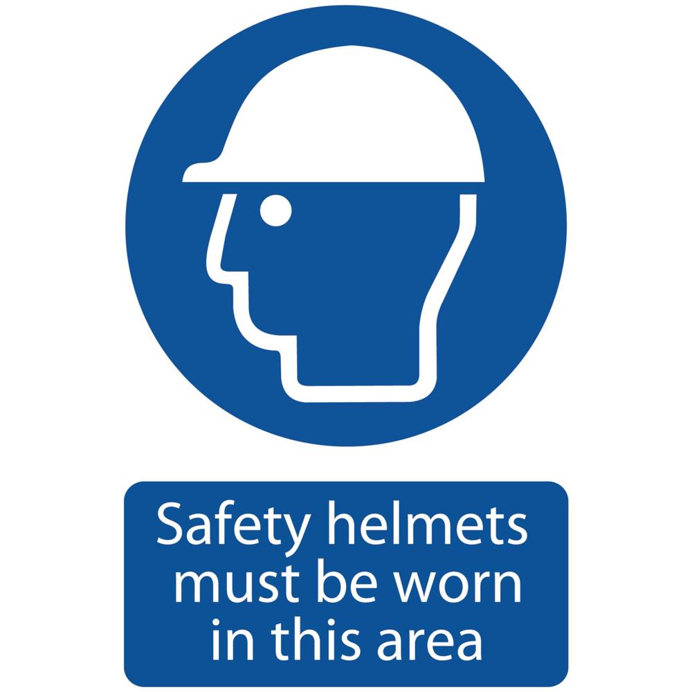 Safety Helmets Must Be Worn In This Area Sign