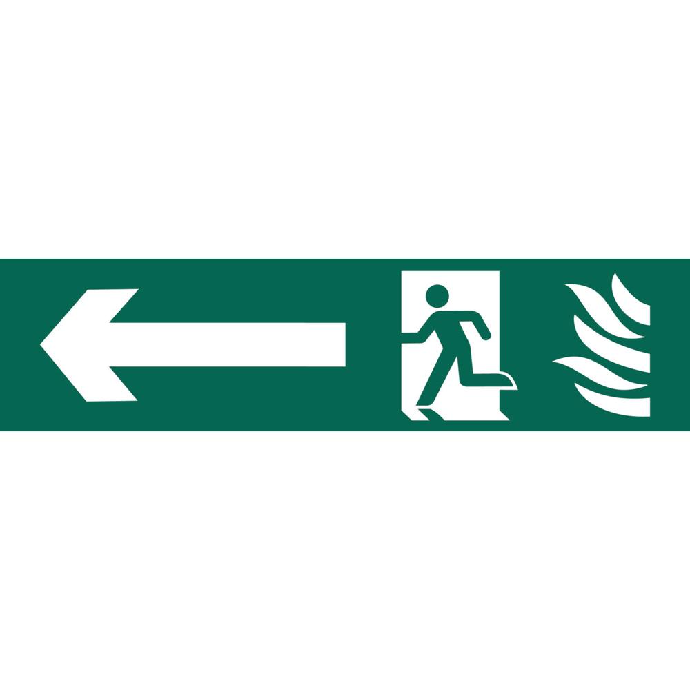 Running Man Arrow Left Fire Safety Sign