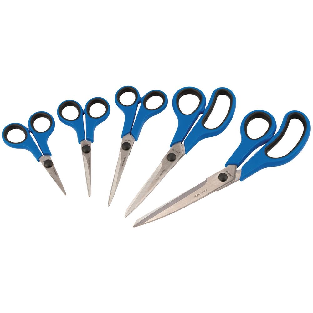 5 Piece Soft Grip Household Scissor Set