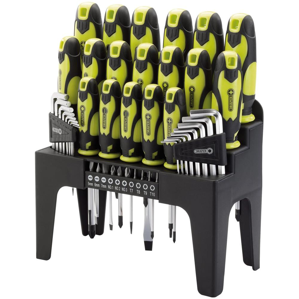 Draper 44 Piece Screwdriver Allen Key and Bit Set Green