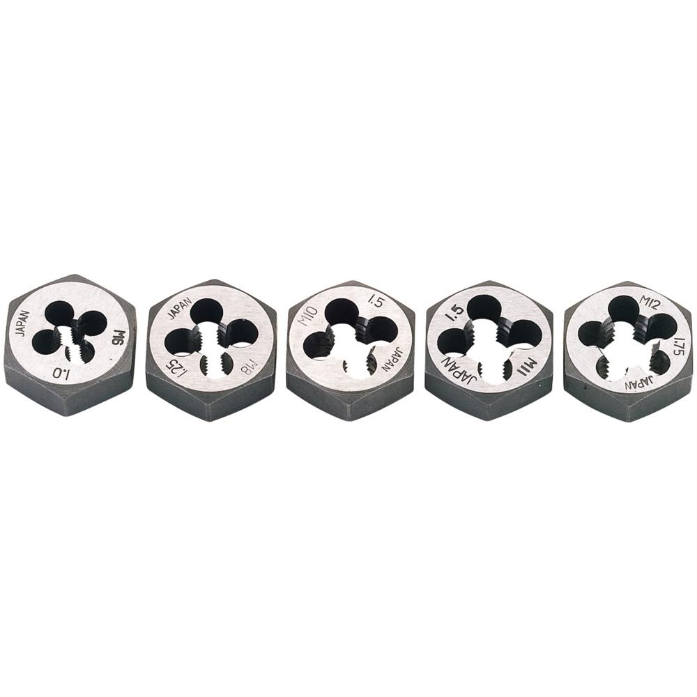 5 Piece Hexagon Die Nut Set Metric
