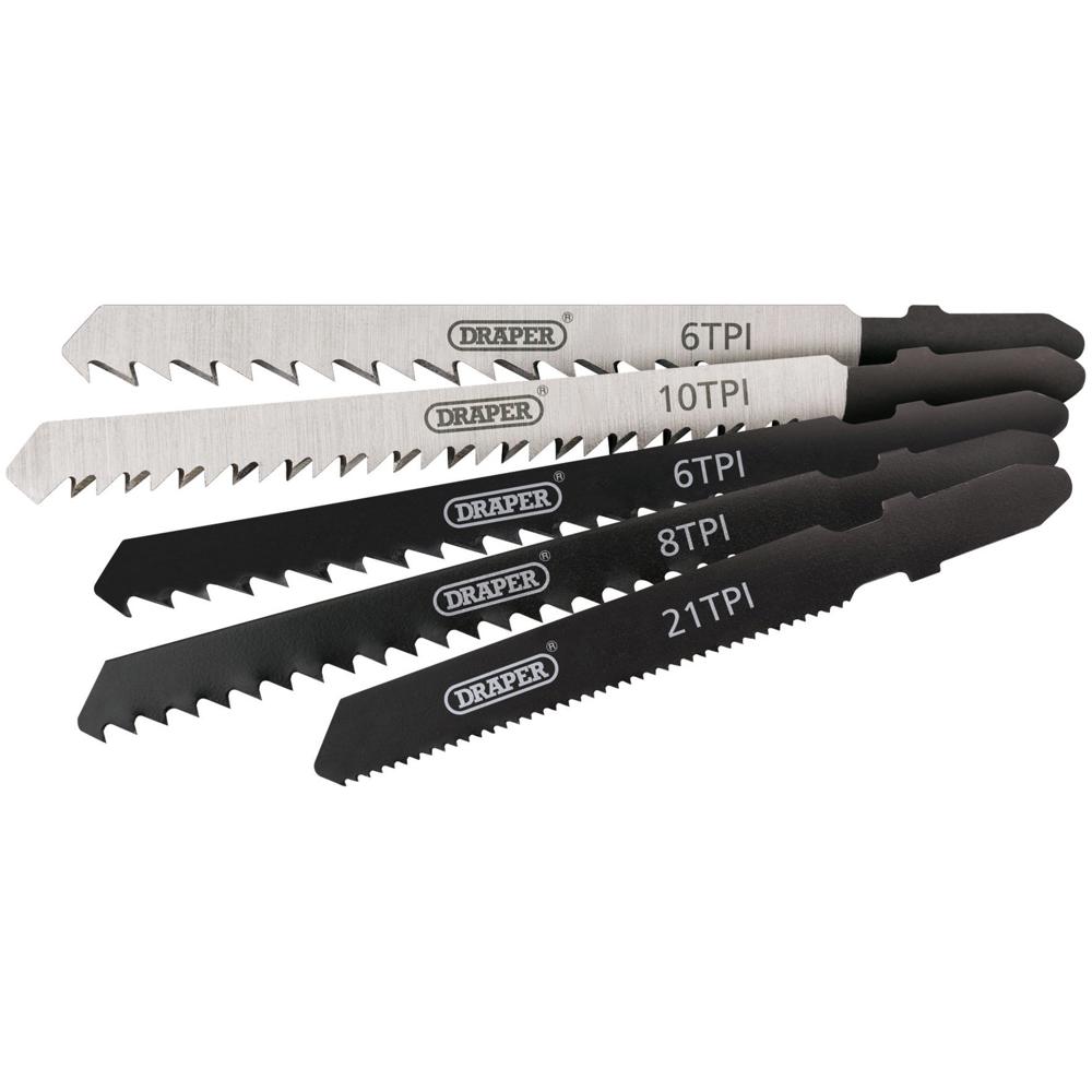 Expert 5 Piece Wood and Plastic Cutting Jigsaw Blade Set