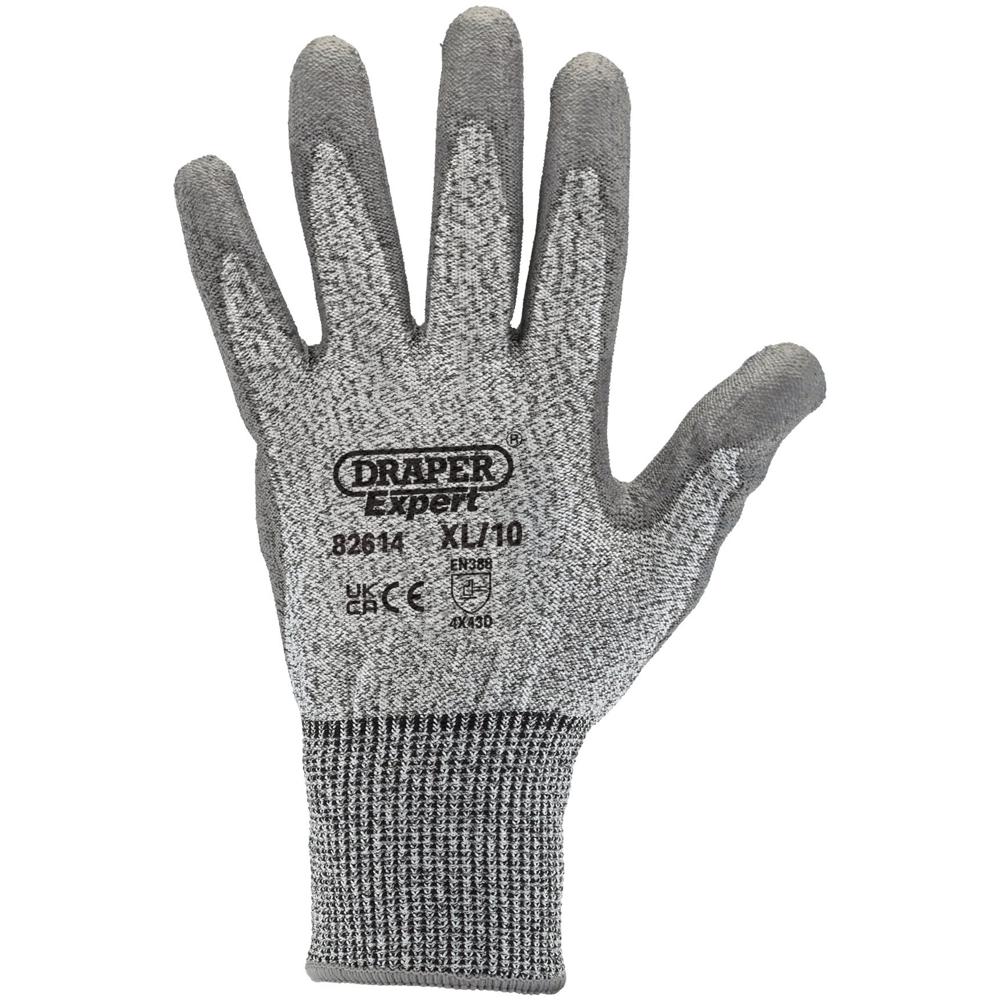 Draper Expert Level 5 Cut Resistant Gloves Grey XL