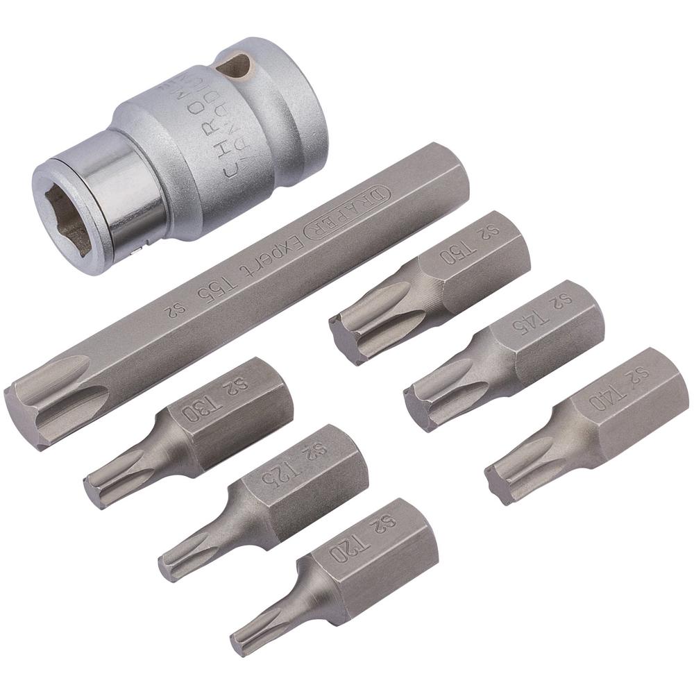 Draper Expert 8 Piece 1/2" Drive Socket Bit Holder and Torx Bit Set 1/2