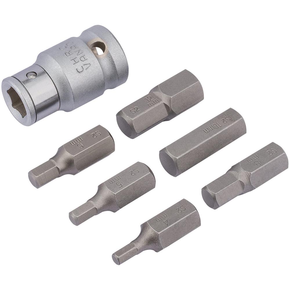 Draper Expert 7 Piece 1/2" Drive Socket Bit Holder and Hex Bit Set Metric 1/2