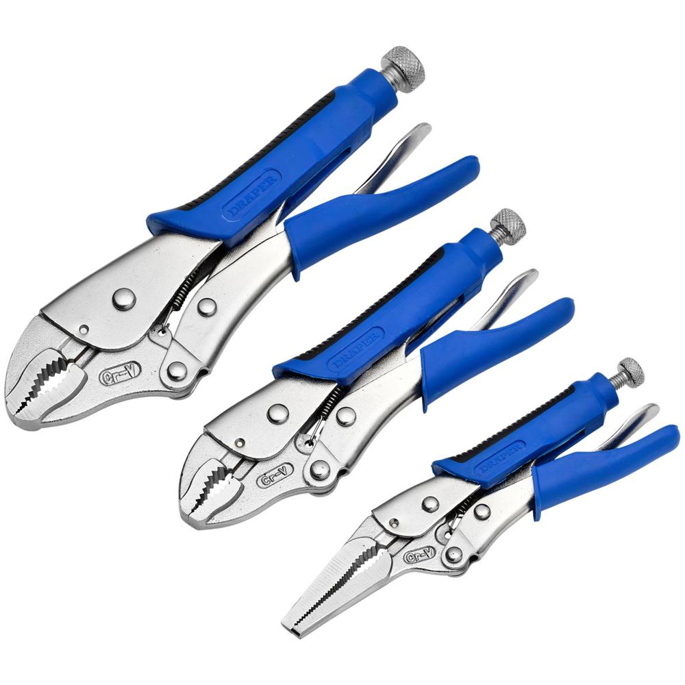 Draper Expert 3 Piece Soft Grip Self Grip Plier Set