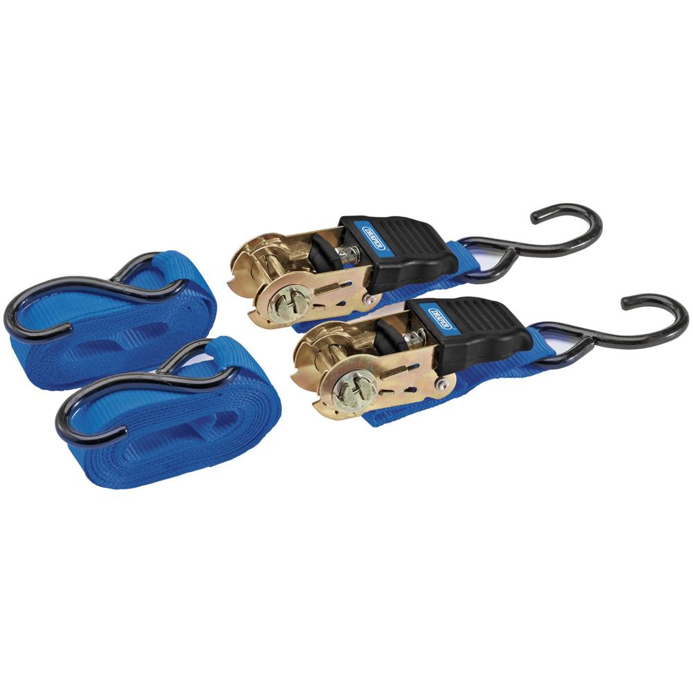 2 Piece S Hook Ratchet Tie Down Strap Set