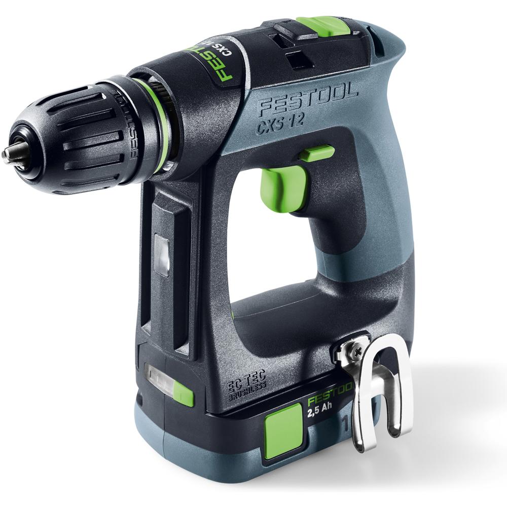 Festool CXS 12 Brushless Cordless Drill 2 x 2.5ah Li-ion Battery Charger Case