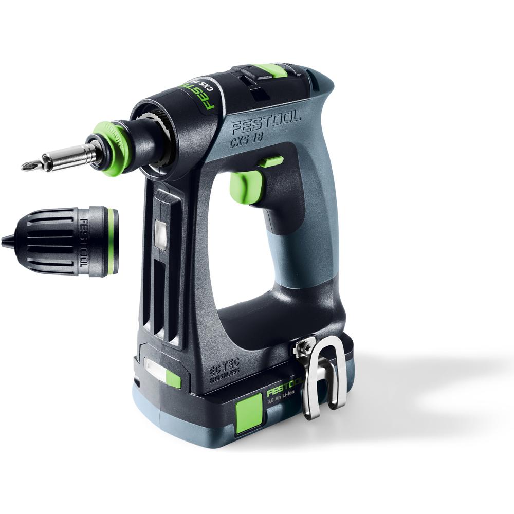 Festool CXS 18 18v Cordless Brushless Drill Driver 2 x 3ah Li-ion Battery Charger Case