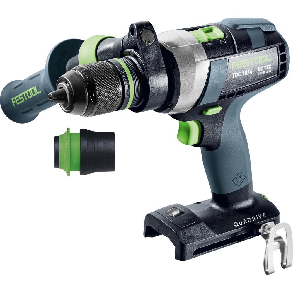 Festool Tdc 18/4 Quadrive 18v Cordless Combi Drill No Batteries No Battery Charger Case