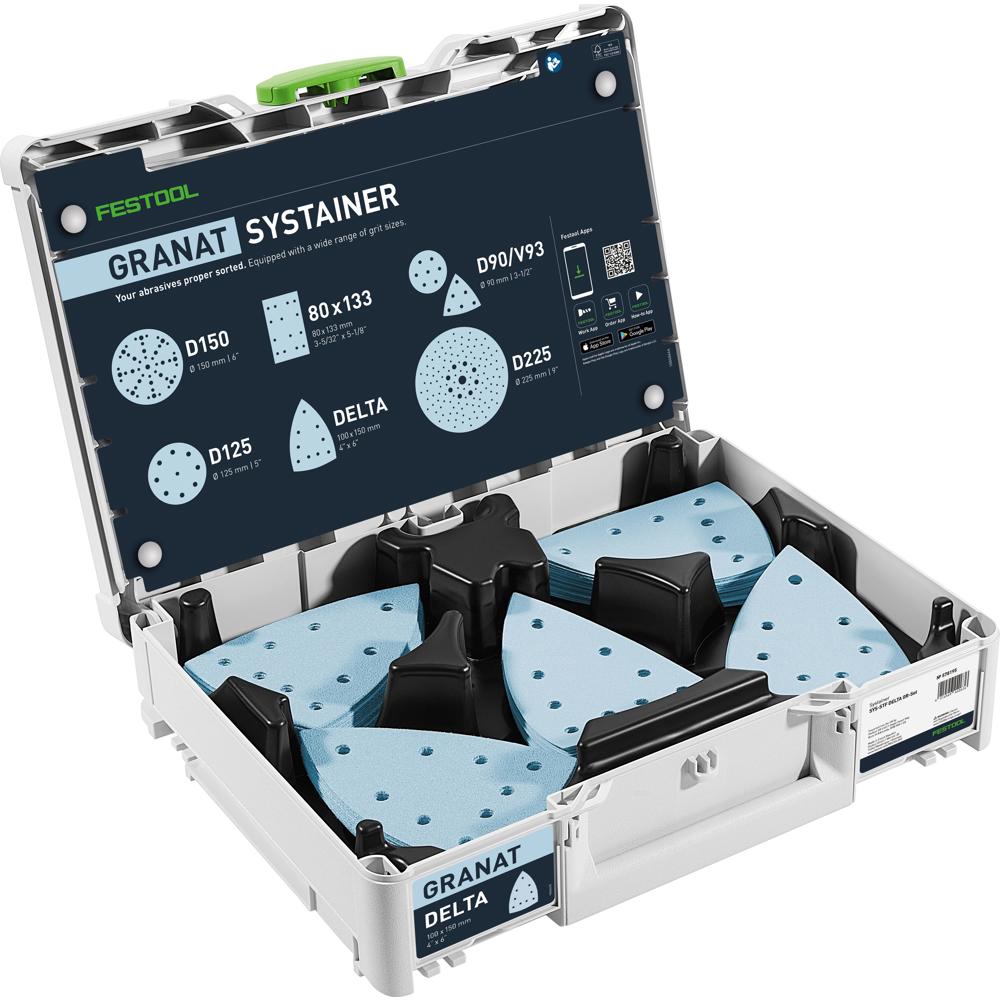 Festool Sys-stf Delta Gr-set Granat Sanding Sheets & Systainer Case