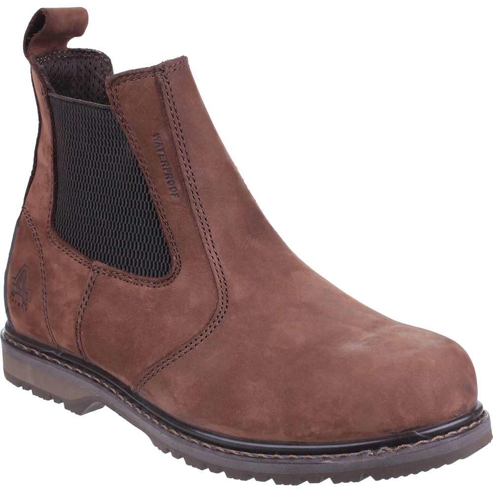 Image of Amblers Mens Safety As148 Sperrin Lightweight Waterproof Pull On Dealer Safety Boots Brown Size 10