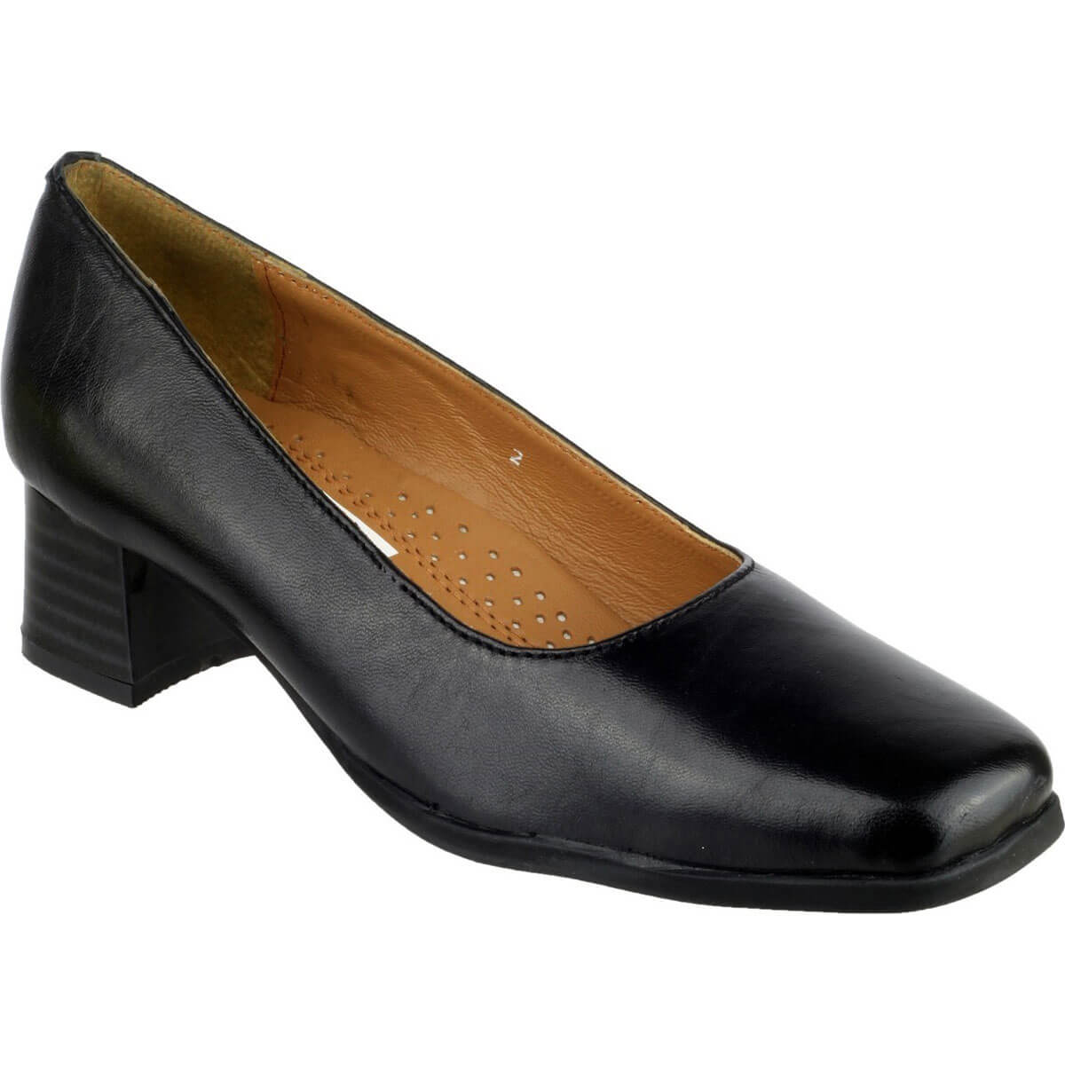 Image of Amblers Walford Ladies Shoes Leather Court Black Size 7