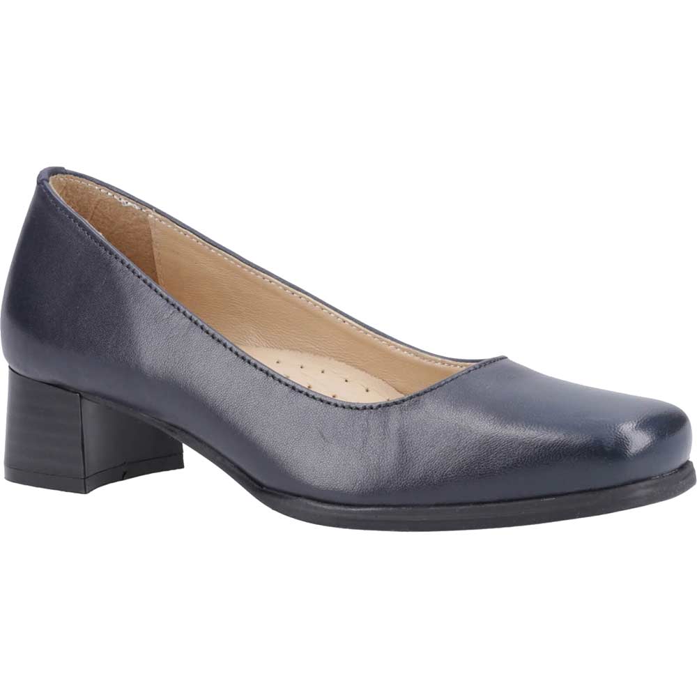 Amblers Walford Ladies Shoes Leather Court Navy Size 7