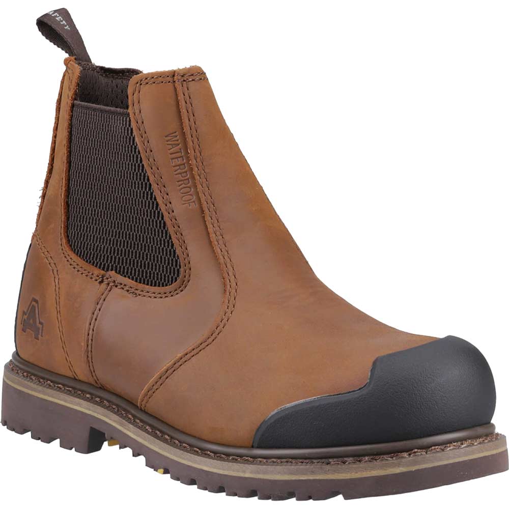 Amblers Mens Safety FS225 Goodyear Welted Waterproof Pull On Chelsea Safety Boots6 Brown Size 12