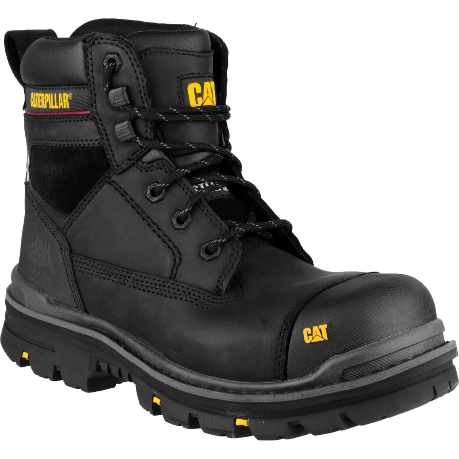 Image of Caterpillar Mens Gravel Safety Boots Black Size 6