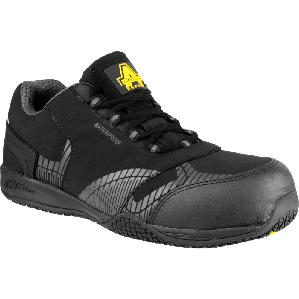 Amblers Safety FS29C Waterproof Metal Free Non Leather Safety Trainer Black Size 10