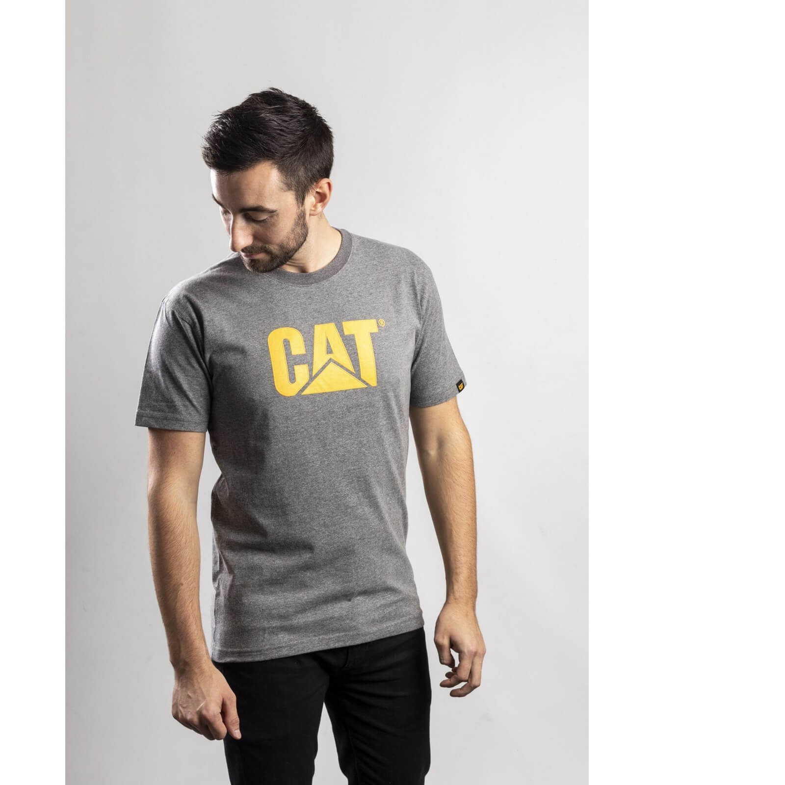 Image of Caterpillar Mens Trademark Logo T Shirt Dark Grey M